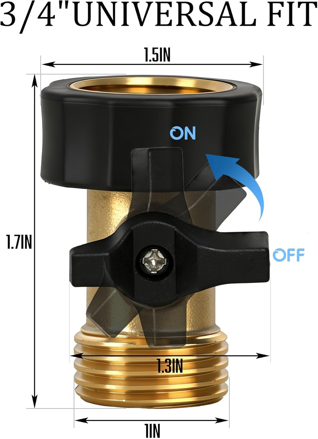 Garden Hose Shut Off Valve, 2 Pack Heavy Duty 3/4 Inch Solid Garden Hose Shut Off Valve with 4 Extra Rubber Washers