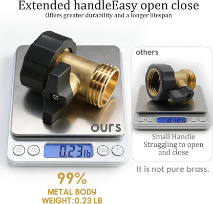 Garden Hose Shut Off Valve, 2 Pack Heavy Duty 3/4 Inch Solid Garden Hose Shut Off Valve with 4 Extra Rubber Washers