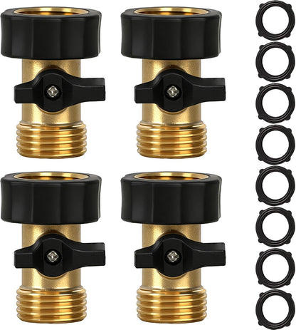 Garden Hose Shut Off Valve, 2 Pack Heavy Duty 3/4 Inch Solid Garden Hose Shut Off Valve with 4 Extra Rubber Washers