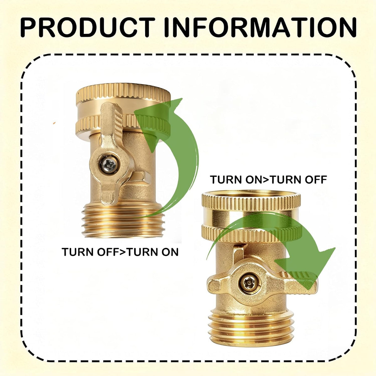Garden Hose Shut Off Valve, 2 Pack Heavy Duty 3/4 Inch Solid Garden Hose Shut Off Valve with 4 Extra Rubber Washers