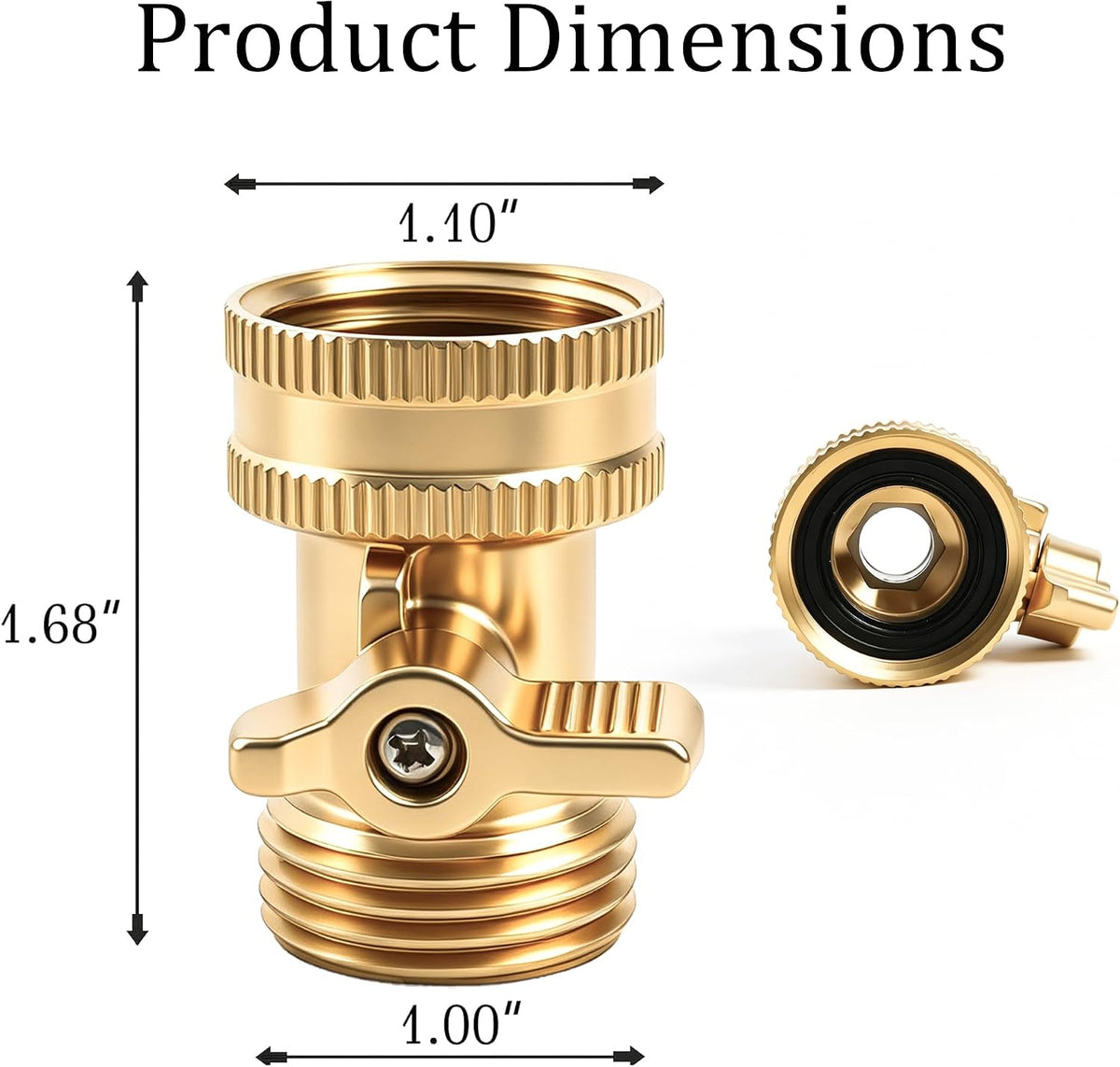 Garden Hose Shut Off Valve, 2 Pack Heavy Duty 3/4 Inch Solid Garden Hose Shut Off Valve with 4 Extra Rubber Washers