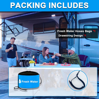 1-Pack Blue RV Hose Storage Bag, RV Utility Bag, Waterproof RV Sewer Hose Storage RV Equipment Storage for Fresh/Black Water Hoses and Electrical Cords, Camper Tools Accessories