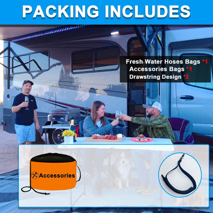 1-Pack Blue RV Hose Storage Bag, RV Utility Bag, Waterproof RV Sewer Hose Storage RV Equipment Storage for Fresh/Black Water Hoses and Electrical Cords, Camper Tools Accessories