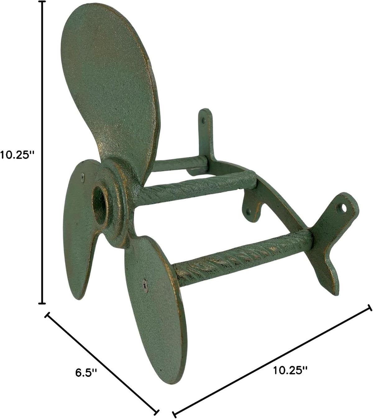 Octopus Garden Hose Holder, 12 Inch Bronze Cast Iron Wall Mount