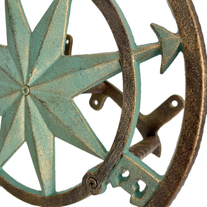 Octopus Garden Hose Holder, 12 Inch Bronze Cast Iron Wall Mount