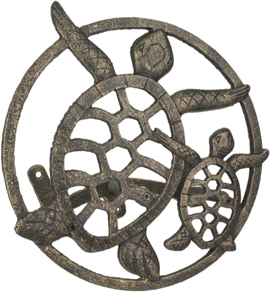 Octopus Garden Hose Holder, 12 Inch Bronze Cast Iron Wall Mount