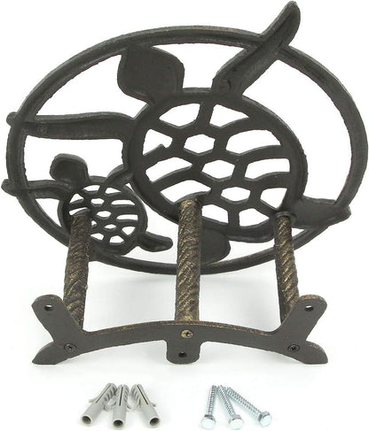 Octopus Garden Hose Holder, 12 Inch Bronze Cast Iron Wall Mount