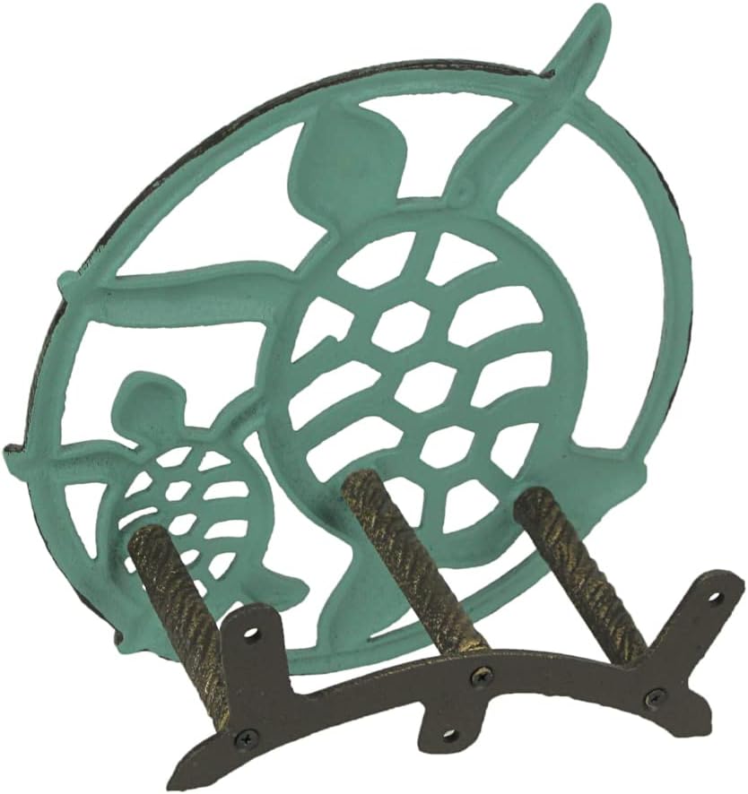 Octopus Garden Hose Holder, 12 Inch Bronze Cast Iron Wall Mount