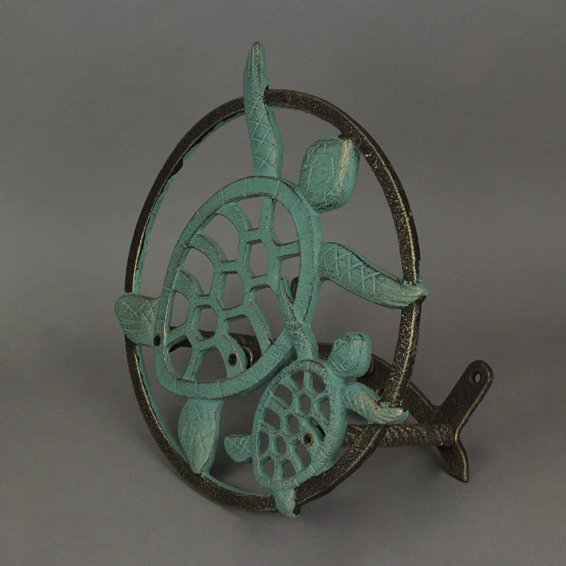 Octopus Garden Hose Holder, 12 Inch Bronze Cast Iron Wall Mount