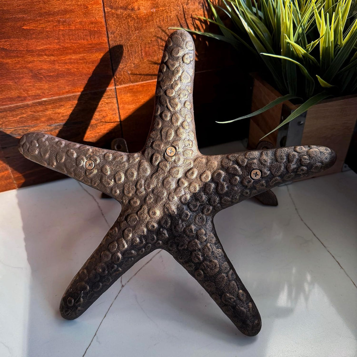 Octopus Garden Hose Holder, 12 Inch Bronze Cast Iron Wall Mount