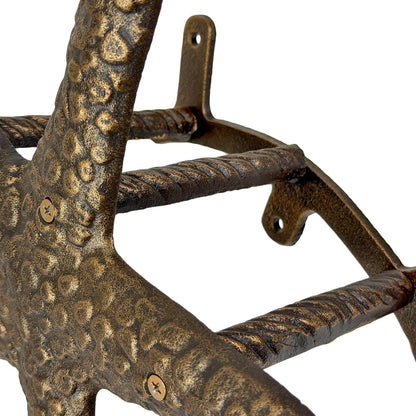 Octopus Garden Hose Holder, 12 Inch Bronze Cast Iron Wall Mount