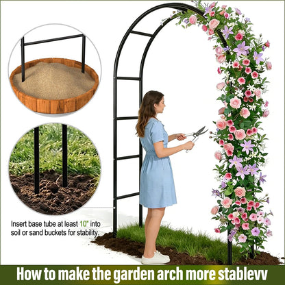 Metal Pergola Arbor 7'6"W x 6'5"H/4'6"W x 7'10"H,Assemble Freely 2 Sizes