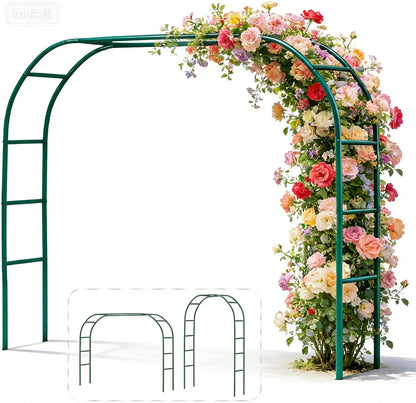 Metal Pergola Arbor 7'6"W x 6'5"H/4'6"W x 7'10"H,Assemble Freely 2 Sizes