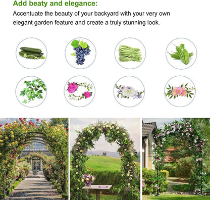 Metal Pergola Arbor 7'6"W x 6'5"H/4'6"W x 7'10"H,Assemble Freely 2 Sizes