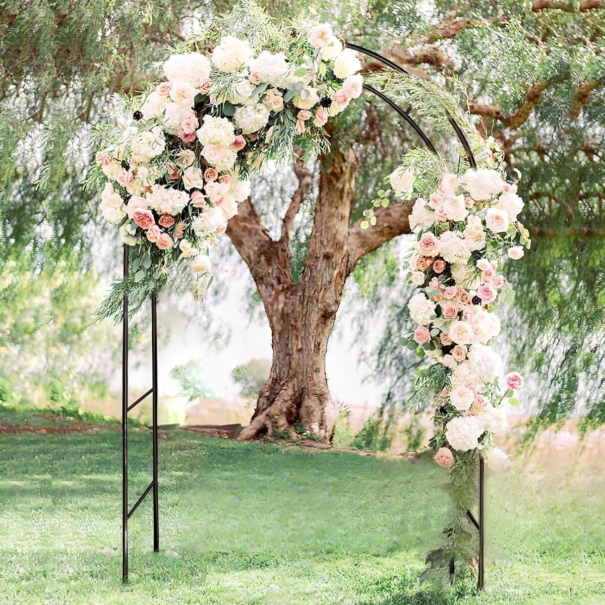 Metal Pergola Arbor 7'6"W x 6'5"H/4'6"W x 7'10"H,Assemble Freely 2 Sizes