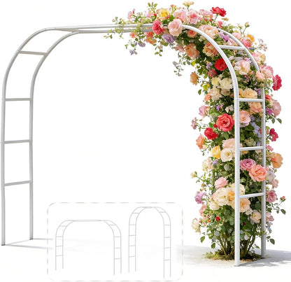 Metal Pergola Arbor 7'6"W x 6'5"H/4'6"W x 7'10"H,Assemble Freely 2 Sizes