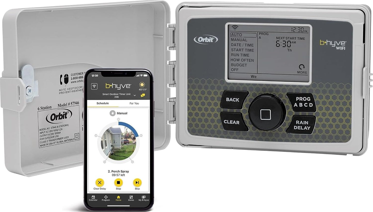 B-hyve Smart Indoor/Outdoor Sprinkler Controller - 12-Zone - App Controlled Smart Controller with Custom Irrigation Schedules - Weatherproof Multi-Zone Sprinkler System - 57950