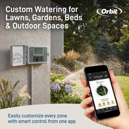 B-hyve Smart Indoor/Outdoor Sprinkler Controller - 12-Zone - App Controlled Smart Controller with Custom Irrigation Schedules - Weatherproof Multi-Zone Sprinkler System - 57950