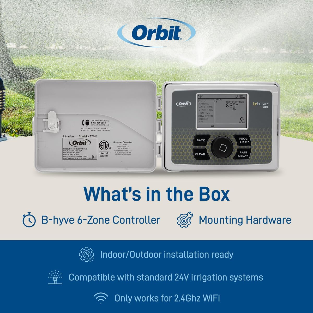 B-hyve Smart Indoor/Outdoor Sprinkler Controller - 12-Zone - App Controlled Smart Controller with Custom Irrigation Schedules - Weatherproof Multi-Zone Sprinkler System - 57950