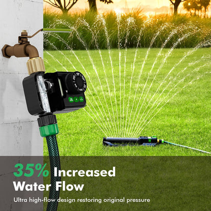 2-Zone Programmable Sprinkler Timer for Outdoor Hose Faucet