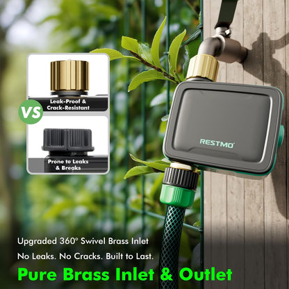 2-Zone Programmable Sprinkler Timer for Outdoor Hose Faucet