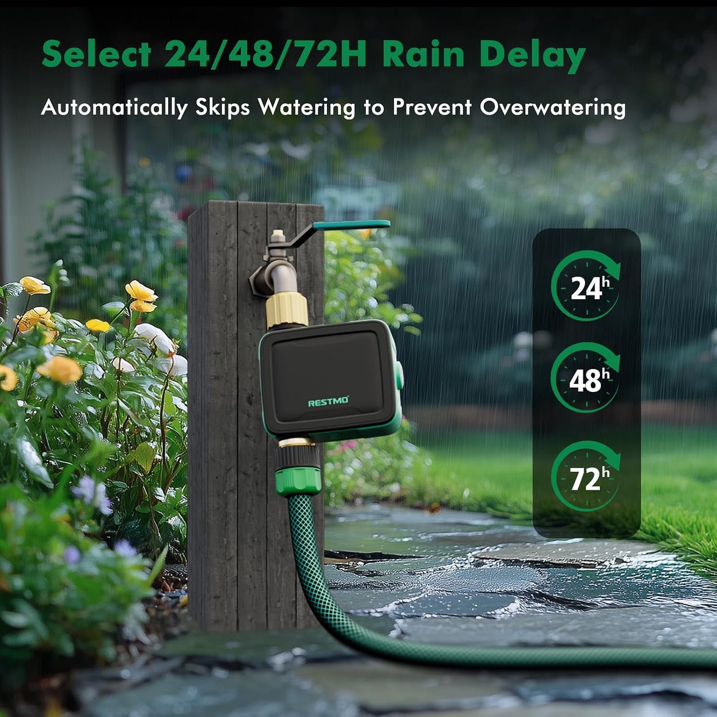 2-Zone Programmable Sprinkler Timer for Outdoor Hose Faucet