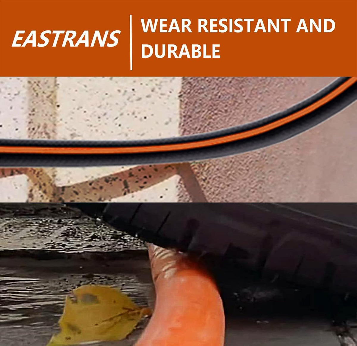 3ft x 5/8" Orange Garden Hose with 3/4" Male to Female Fittings