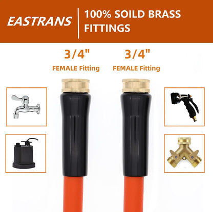 3ft x 5/8" Orange Garden Hose with 3/4" Male to Female Fittings
