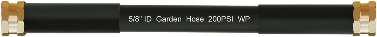 Beitopamz Short Garden Hose 5 ft x 5/8 in Male to Female Heavy Duty Small Water Hose Extender Connector, Lightweight Rubber Hybrid Leader Hose, Leak-Free Connections, 3/4'' Brass Fittings, Black