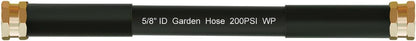 Beitopamz Short Garden Hose 5 ft x 5/8 in Male to Female Heavy Duty Small Water Hose Extender Connector, Lightweight Rubber Hybrid Leader Hose, Leak-Free Connections, 3/4'' Brass Fittings, Black