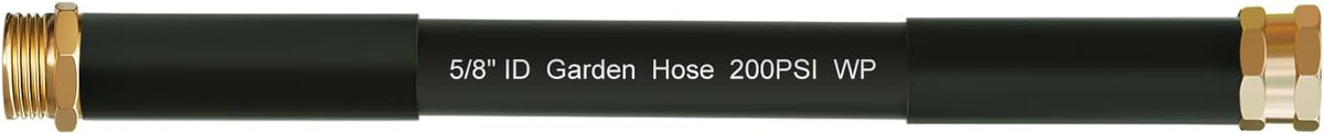 Beitopamz Short Garden Hose 5 ft x 5/8 in Male to Female Heavy Duty Small Water Hose Extender Connector, Lightweight Rubber Hybrid Leader Hose, Leak-Free Connections, 3/4'' Brass Fittings, Black