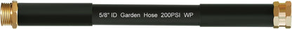 Beitopamz Short Garden Hose 5 ft x 5/8 in Male to Female Heavy Duty Small Water Hose Extender Connector, Lightweight Rubber Hybrid Leader Hose, Leak-Free Connections, 3/4'' Brass Fittings, Black