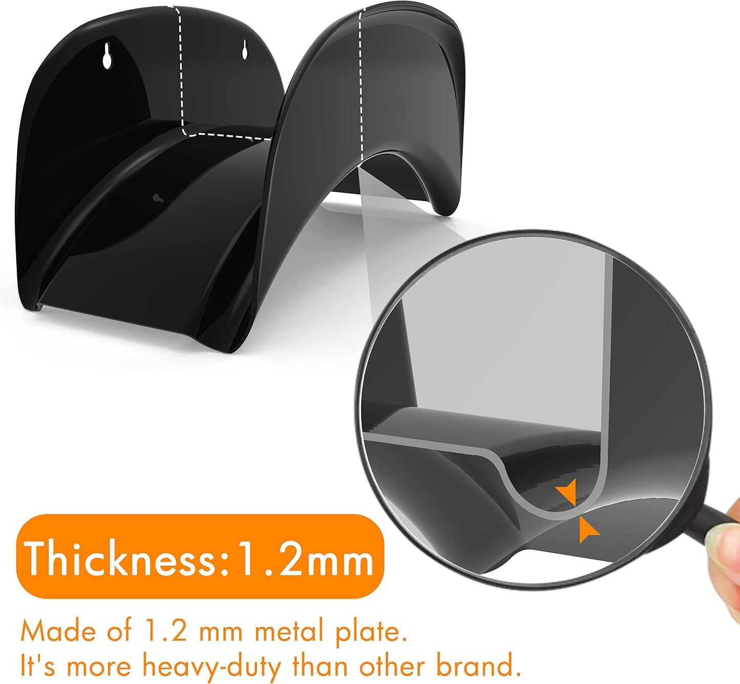 Heavy Duty Hose Holder Wall Mount Black