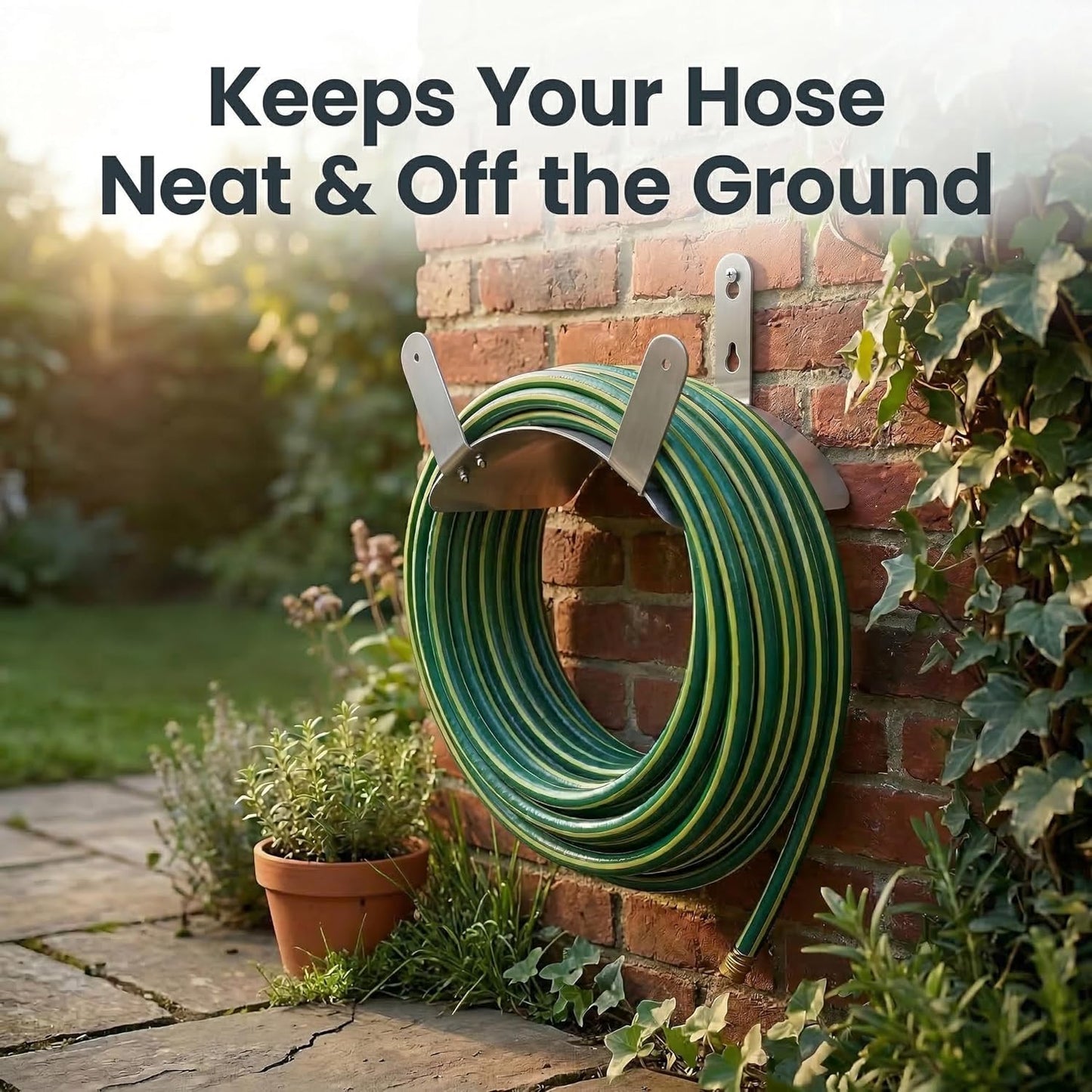 Heavy Duty Hose Holder Wall Mount Black