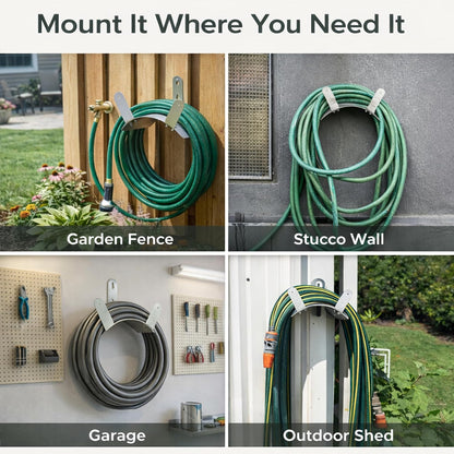 Heavy Duty Hose Holder Wall Mount Black