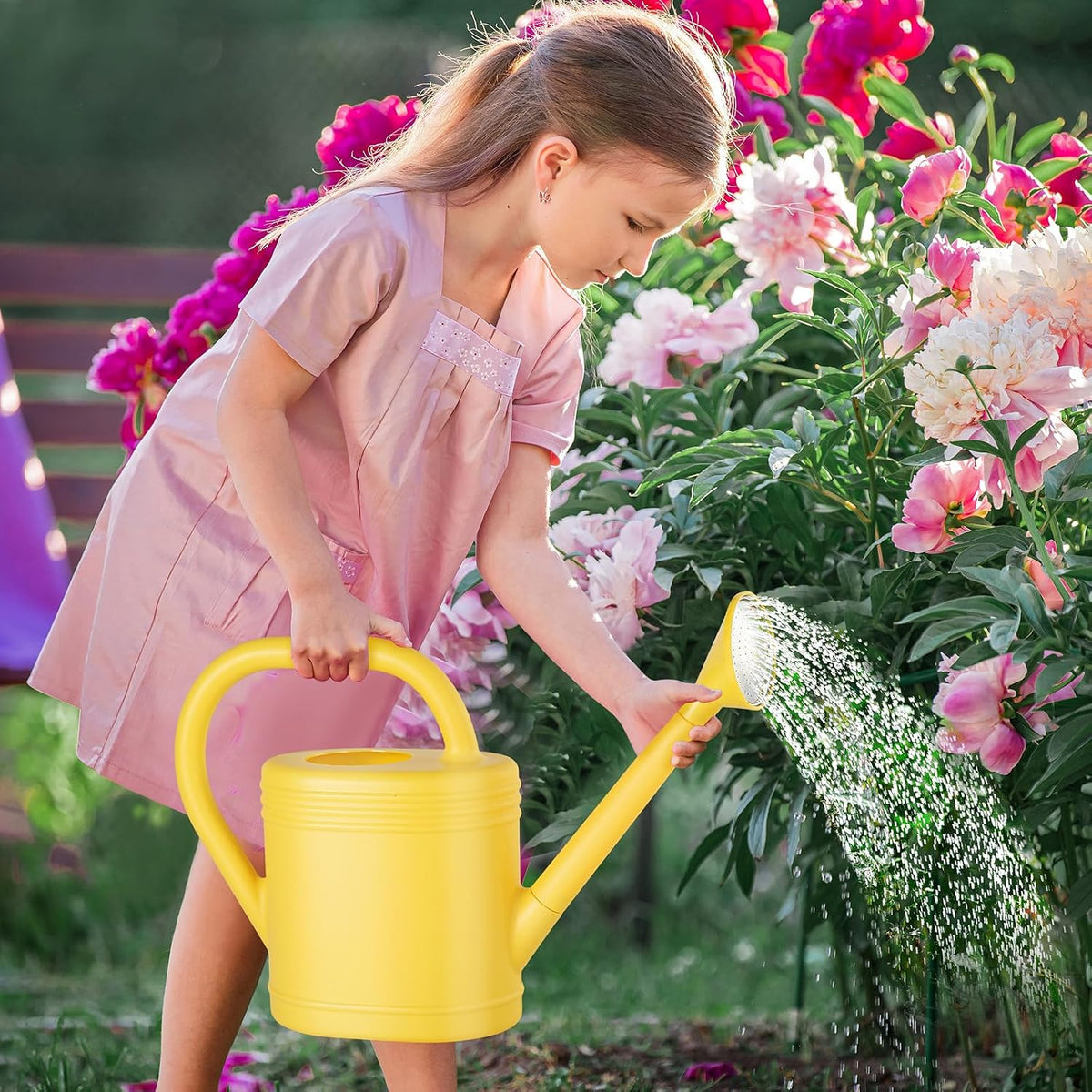 1 Gallon Watering Can for Indoor Plants, Garden Watering Cans for Outdoor Plant House Flower, Modern Plant Watering Can Large Long Spout with Sprinkler Head