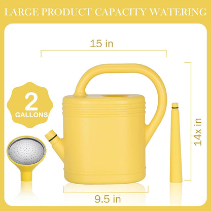 1 Gallon Watering Can for Indoor Plants, Garden Watering Cans for Outdoor Plant House Flower, Modern Plant Watering Can Large Long Spout with Sprinkler Head