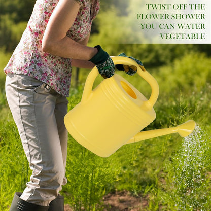 1 Gallon Watering Can for Indoor Plants, Garden Watering Cans for Outdoor Plant House Flower, Modern Plant Watering Can Large Long Spout with Sprinkler Head