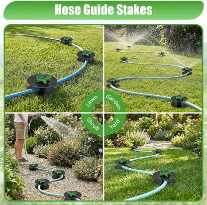 6 Pcs Frog Garden Hose Guide Stakes, 8.7" Heavy Duty Cast Iron Hose Guide for Garden, Metal Water Hose Guide, Rustproof Decorative Hose Guides for Outside Flower Beds, Lawn & Plant Protection