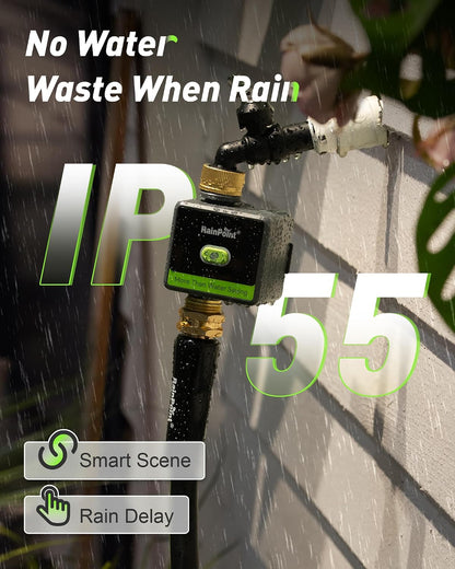 WiFi Water Hose Timer with Brass Inlet&Outlet, Smart Sprinkler Timer for Watering with Gateway, WiFi Watering System for Garden, Automatic Irrigation System for Lawns and Yard