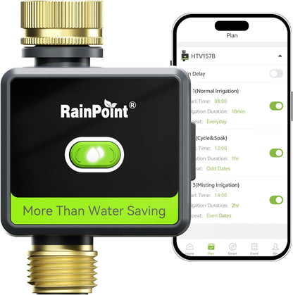WiFi Water Hose Timer with Brass Inlet&Outlet, Smart Sprinkler Timer for Watering with Gateway, WiFi Watering System for Garden, Automatic Irrigation System for Lawns and Yard