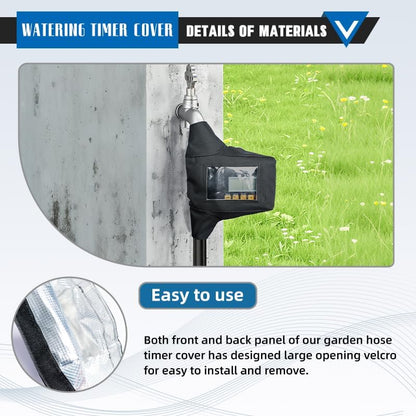 Hose Watering Timer Cover,Heavy Duty 600D Sprinkler Timer Cover for One Outlet Single-Dial Hose Faucet Timer,with Clear Front Window (1PICK)