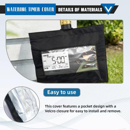 Hose Watering Timer Cover,Heavy Duty 600D Sprinkler Timer Cover for One Outlet Single-Dial Hose Faucet Timer,with Clear Front Window (1PICK)