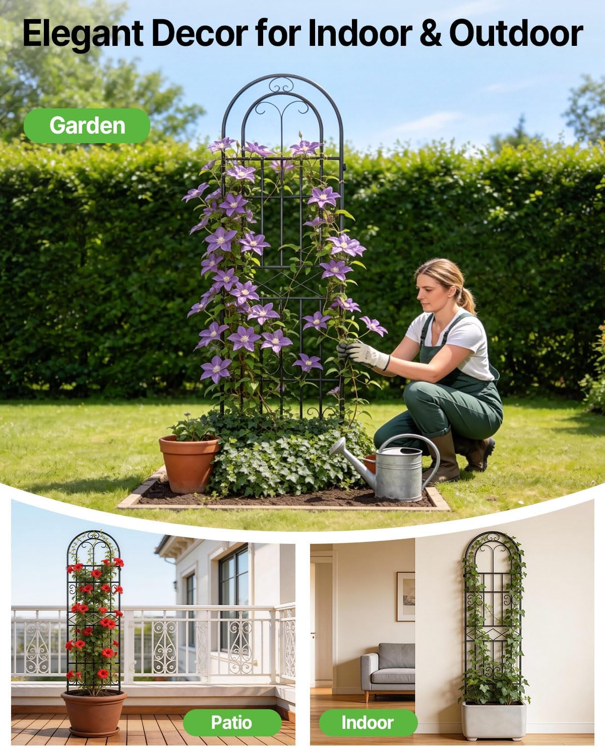 Garden Trellis for Climbing Plants Outdoor, 71” H x 20” W, 4 Pack