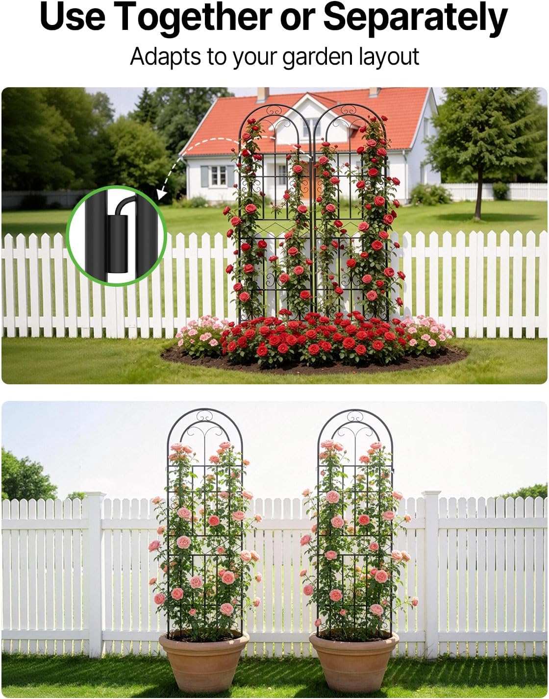 Garden Trellis for Climbing Plants Outdoor, 71” H x 20” W, 4 Pack