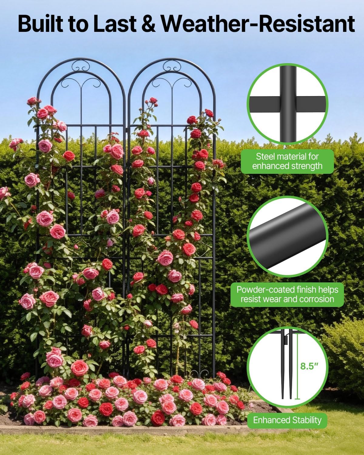 Garden Trellis for Climbing Plants Outdoor, 71” H x 20” W, 4 Pack
