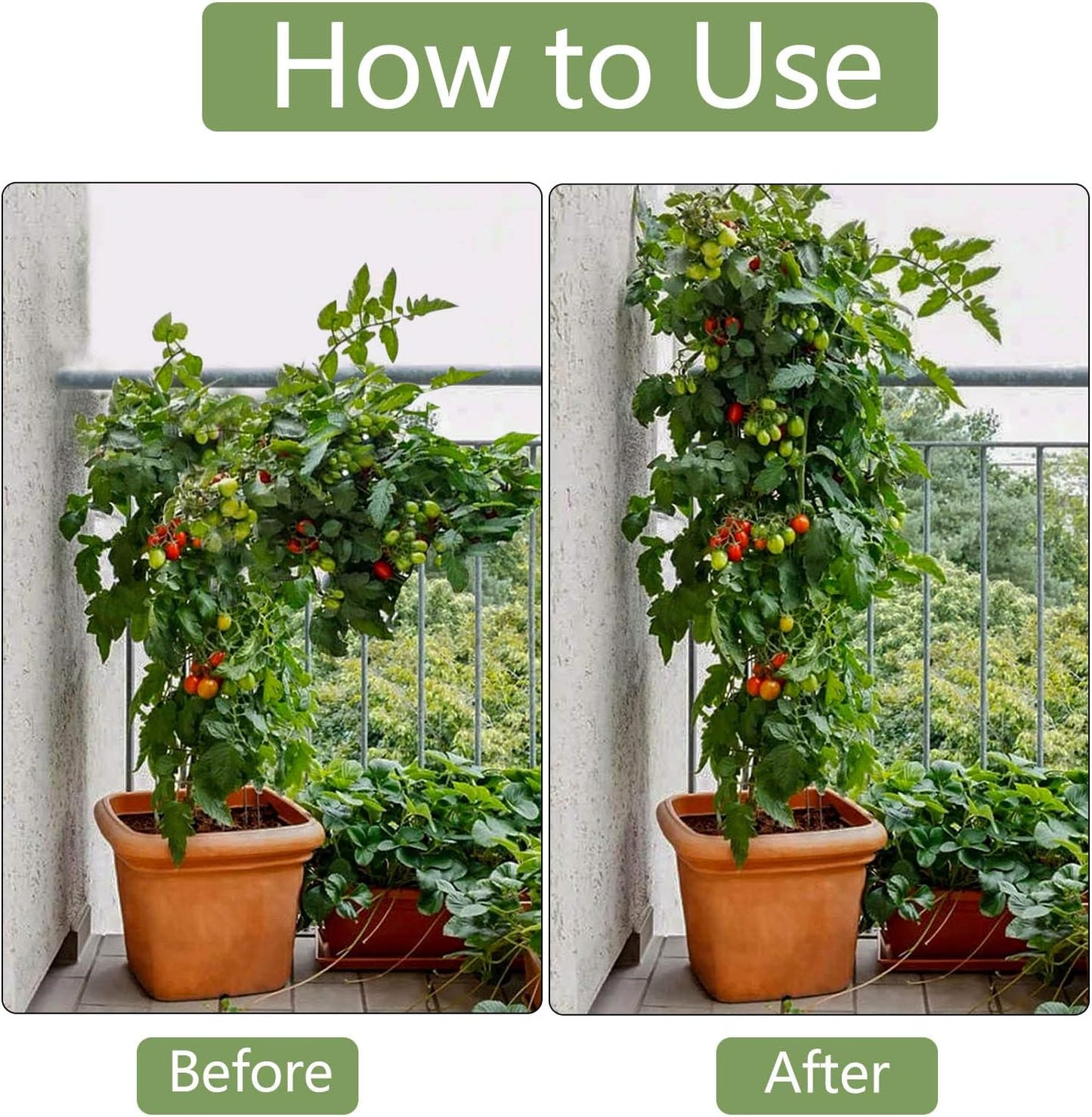 Garden Plant Stakes, 48 Inch 4Ft Steel Tomato Stakes, 25 Pack