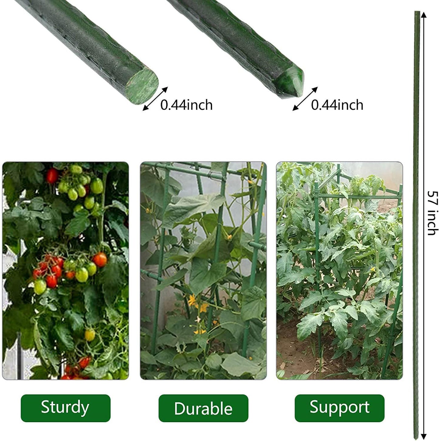 Garden Plant Stakes, 48 Inch 4Ft Steel Tomato Stakes, 25 Pack