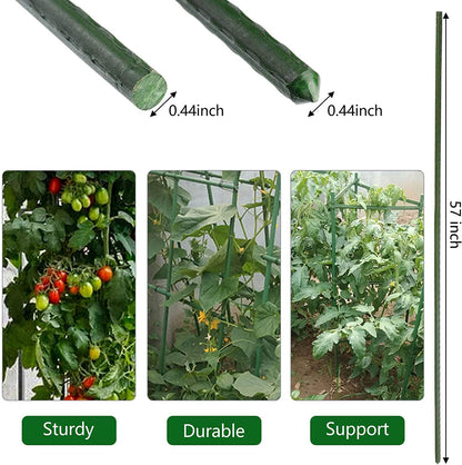 Garden Plant Stakes, 48 Inch 4Ft Steel Tomato Stakes, 25 Pack