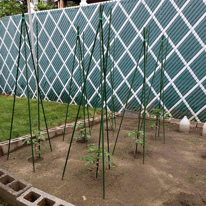 Garden Plant Stakes, 48 Inch 4Ft Steel Tomato Stakes, 25 Pack